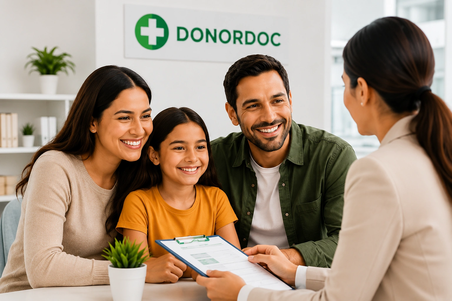 A family meeting with a health coverage advisor